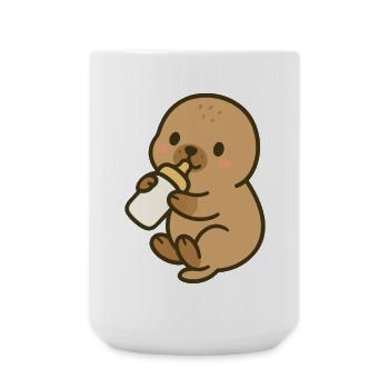 Bottle time by the sea - Large Mug 440 ml - white - Front