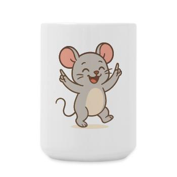 Glücks-Maus - Große Tasse 440 ml - Weiß - Vorne