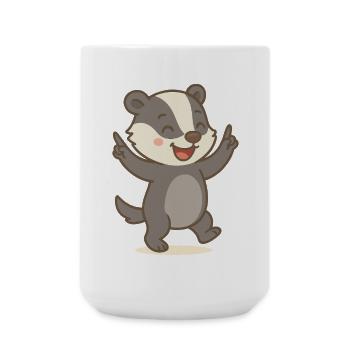 Blaireau chanceux - Grande tasse 440 ml - blanc - Devant