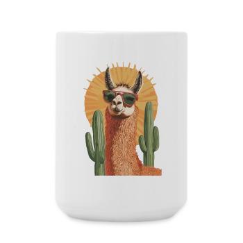 Lustiges Lama Alpaka Llama Tier Geschenk - Große Tasse 440 ml - Weiß - Vorne