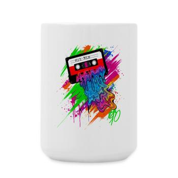 The 90s Sound - Graffiti Cassette Colorful Neon - Large Mug 440 ml - white - Front