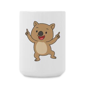 Tanzendes Wombatbaby Cartoon - Große Tasse 440 ml - Weiß - Vorne