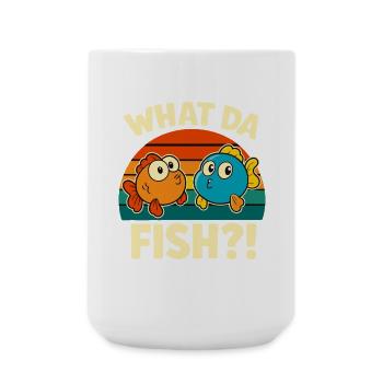 Qu’est-ce que Da Fisch WTF - Vintage Quoi. Dessin animé Da Fish - Grande tasse 440 ml - blanc - Devant