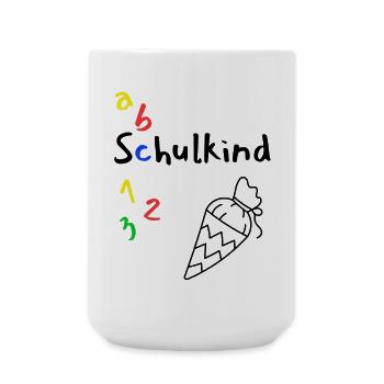 Schulanfang mit ABC und Schultüte - Große Tasse 440 ml - Weiß - Vorne