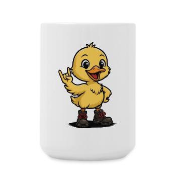 Bébé canard à bascule avec des bottes - Grande tasse 440 ml - blanc - Devant