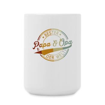Meilleur papa et grand-père du monde - Fête des pères de grand-père - Grande tasse 440 ml - blanc - Devant