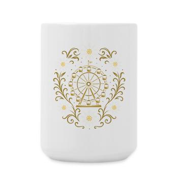 Riesenrad & Edelweiß - nostalgisches Festdesign - Große Tasse 440 ml - Weiß - Vorne