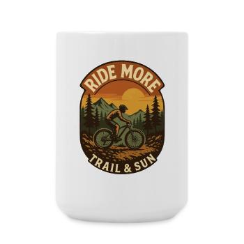 Fahrrad Radfahrer - Große Tasse 440 ml - Weiß - Vorne