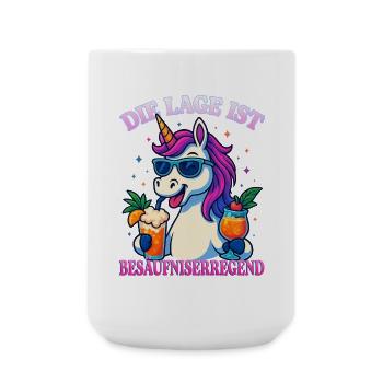 Die Lage ist besäufniserregend Einhorn Cocktails - Große Tasse 440 ml - Weiß - Vorne