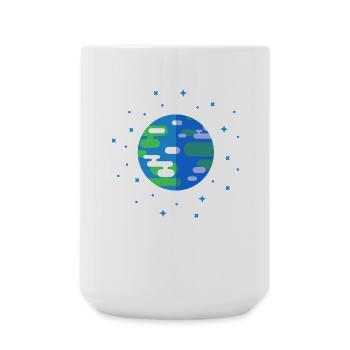 Earth In A Nutshell - Planet Earth Minimalist - Large Mug 440 ml - white - Front