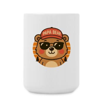 Papa Ours Câlin Ours Papa Rétro - Grande tasse 440 ml - blanc - Devant