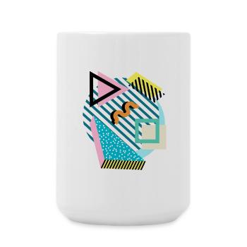 Memphis Mix – Retro Shapes & Farben - Große Tasse 440 ml - Weiß - Vorne