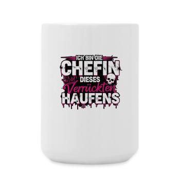 Chefin Verrückter Haufen Rock - Große Tasse 440 ml - Weiß - Vorne
