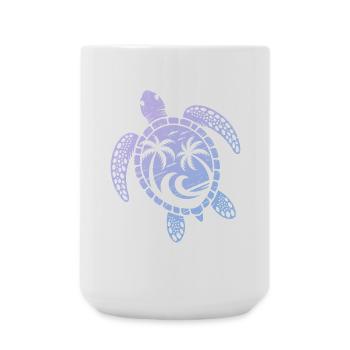 Schildkröten Motiv Wellen Festival Turtle Surfer - Große Tasse 440 ml - Weiß - Vorne