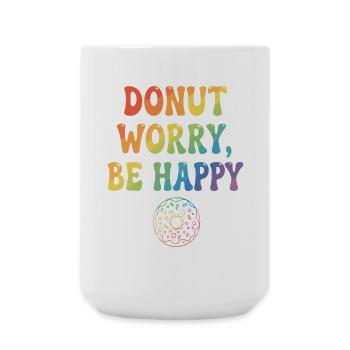 Donut Worry, Be Happy – Donut - Große Tasse 440 ml - Weiß - Vorne