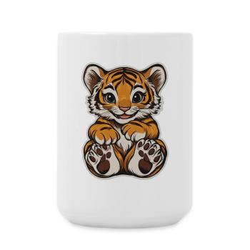 Süsser Tiger – Lustige Geschenkidee für Kinder - Große Tasse 440 ml - Weiß - Vorne