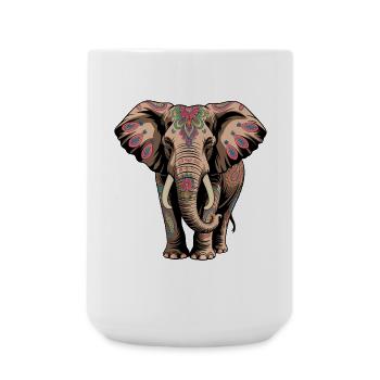 Elephant Proboscis Africa Safari Wilderness Elephant - Large Mug 440 ml - white - Front
