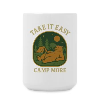 Cozy bear motif for camping - Large Mug 440 ml - white - Front