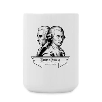 Haydn und Mozart - Zwei Freunde Klassische Musik - Große Tasse 440 ml - Weiß - Vorne