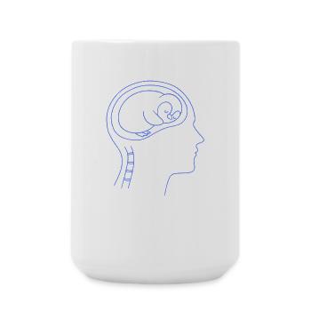 Minimalistischer Pinguin Gehirn Silhouette  - Große Tasse 440 ml - Weiß - Vorne