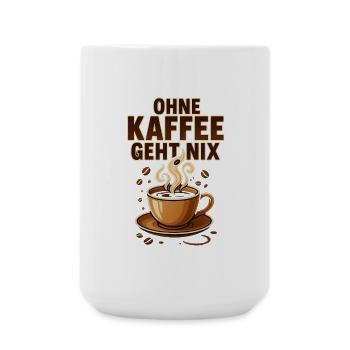 Ohne Kaffee geht nix Kaffeeliebhaber & Kaffeefans - Große Tasse 440 ml - Weiß - Vorne