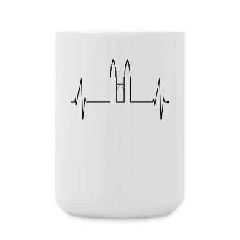 Kuala Lumpur Skyline Heartbeat Malaysia Love KLCC - Large Mug 440 ml - white - Front