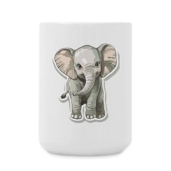 Cute elephant – gift idea for animal lovers - Large Mug 440 ml - white - Front