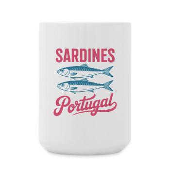 Colorful Sardines Portugal Illustration - Large Mug 440 ml - white - Front