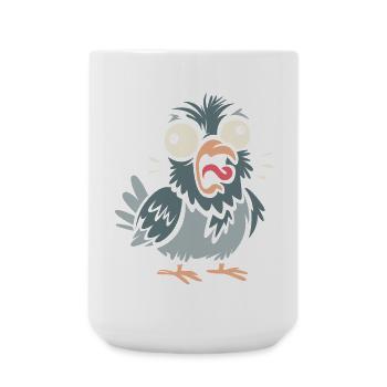 Lustige Taube als comic und cartoon für Vogelfans - Große Tasse 440 ml - Weiß - Vorne
