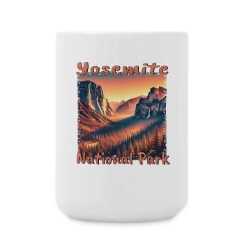 Yosemite Nationalpark Sonne Grunge Natur Wanderung - Große Tasse 440 ml - Weiß - Vorne