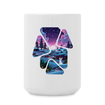 Landscape Snow Puzzle Fantasy - White Rabbit - Large Mug 440 ml - white - Front