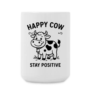 happycow - Große Tasse 440 ml - Weiß - Vorne