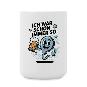 Lustiger Spruch Spermium mit Bierglas - Große Tasse 440 ml - Weiß - Vorne