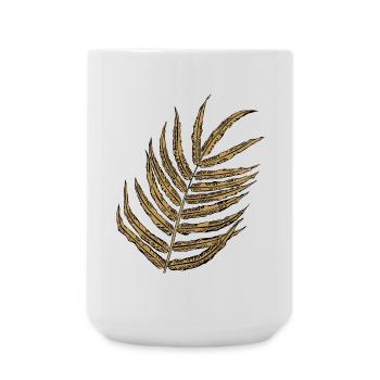 Elegant Golden Plant Illustration - Large Mug 440 ml - white - Front