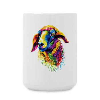 Sheep Lamb Sheep Domestic Sheep Shepherd Sweet Sheep - Large Mug 440 ml - white - Front