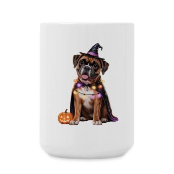 Boxer Hund Halloween - Große Tasse 440 ml - Weiß - Vorne