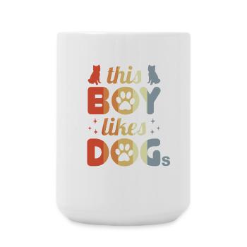 Junge der Hunde mag - Große Tasse 440 ml - Weiß - Vorne