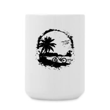Mountain Biking Drawing - Large Mug 440 ml - white - Front
