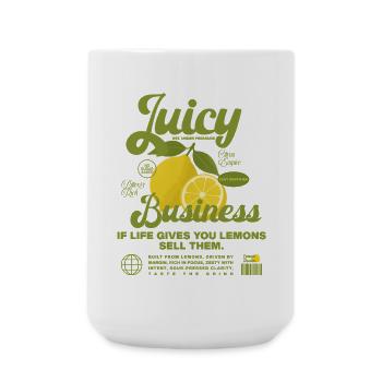Lemon Motif for Business Shirts - Large Mug 440 ml - white - Front