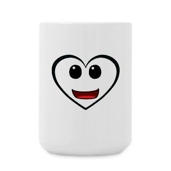 Heart Hearts Valentine Funny Love Retro - Large Mug 440 ml - white - Front