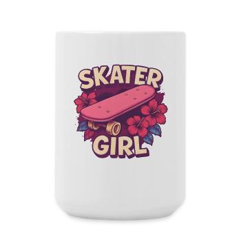 Skater Girl Skateboarden - Große Tasse 440 ml - Weiß - Vorne