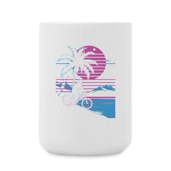 Mountainbiking Synthwave - Große Tasse 440 ml - Weiß - Vorne
