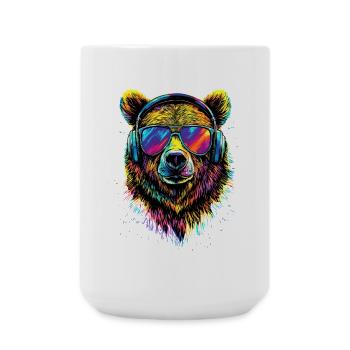 Braunbär Grizzly Bär Bärenbrüder Wald Wilde Bären - Große Tasse 440 ml - Weiß - Vorne