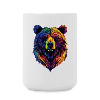Braunbär Grizzly Bär Bärenbrüder Wald Wilde Bären - Große Tasse 440 ml - Weiß - Vorne