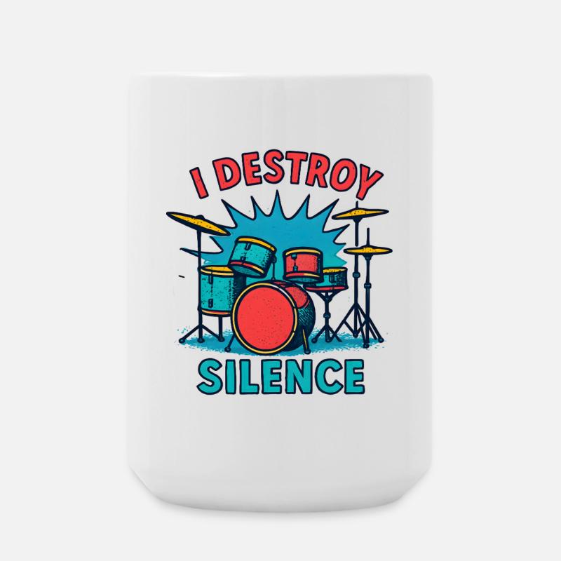 Schlagzeug Schlagzeuger - Große Tasse 440 ml - Weiß