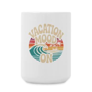 Vacation Mood On Summer Festival Travel Club Vacation - Large Mug 440 ml - white - Front