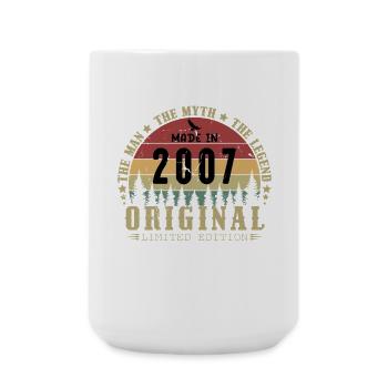 2007 Vintage Born 2007 Vintage Geburtstagsgeschenk - Große Tasse 440 ml - Weiß - Vorne