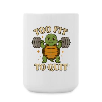 Schildkröte mit Hantel - Große Tasse 440 ml - Weiß - Vorne
