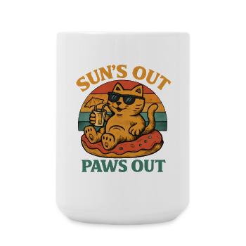 Sommer Katze - Große Tasse 440 ml - Weiß - Vorne