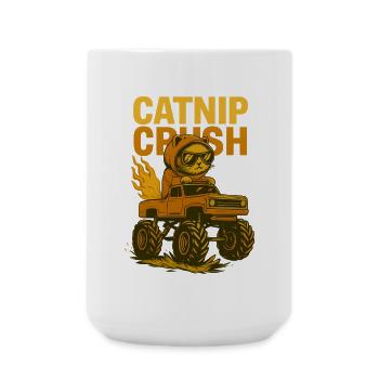 Monstertruck Katze - Große Tasse 440 ml - Weiß - Vorne
